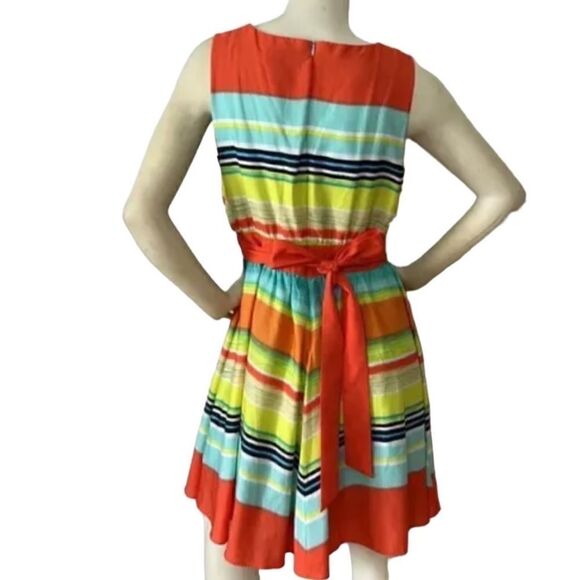 J. Taylor Sleeveless Striped Dress Knee Length Fit and Flare Women's Size 4 - Picture 4 of 7